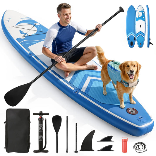 Inflatable Paddle Board Stand up Paddle Board 6 in Thick with Sup Accessories and Carry Bag and Fast Pumping for Adults and Youth